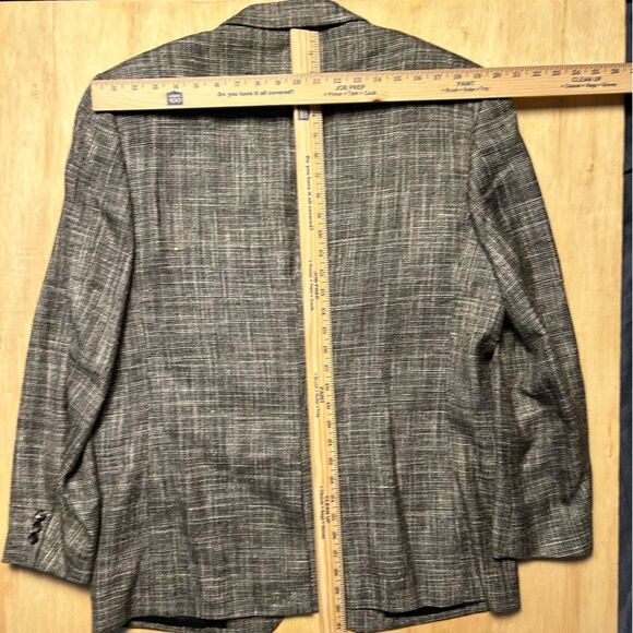 VTG Gino Salvaggi Wool Blend Tweed Black/White w/ rainbow Sport Coat Blazer 44R - Picture 13 of 15